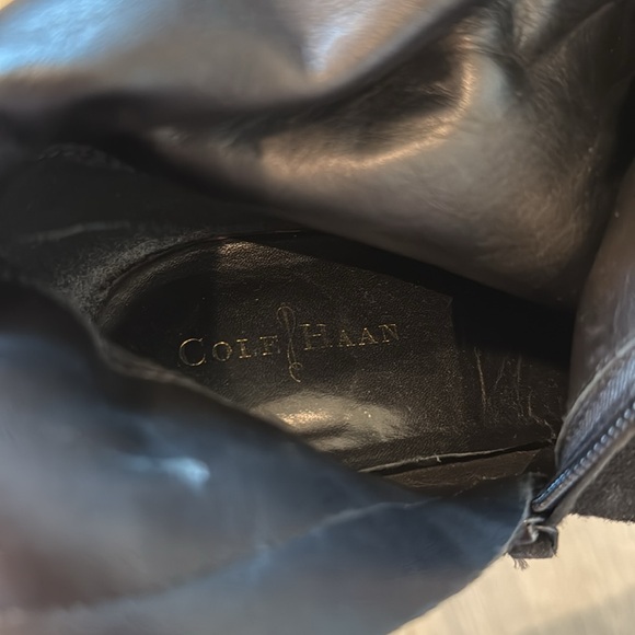 Cole Haan Black Suede Knee-High Wedge Boots - Picture 3 of 4